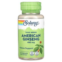 True Herbs American Ginseng 480 mg Женьшень Solaray