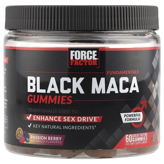 Основное фото товара Force Factor, Мака Перуанская, Black Maca Gummies, 60 конфет