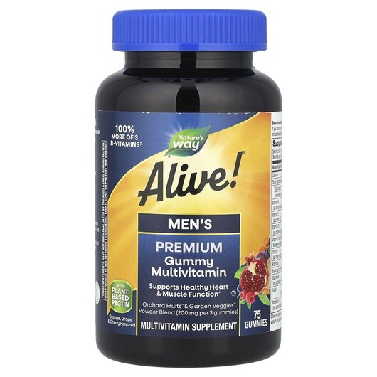 Основне фото товару Alive! Men's Gummy Vitamins Fruit Flavors, Мультивітаміни, 7