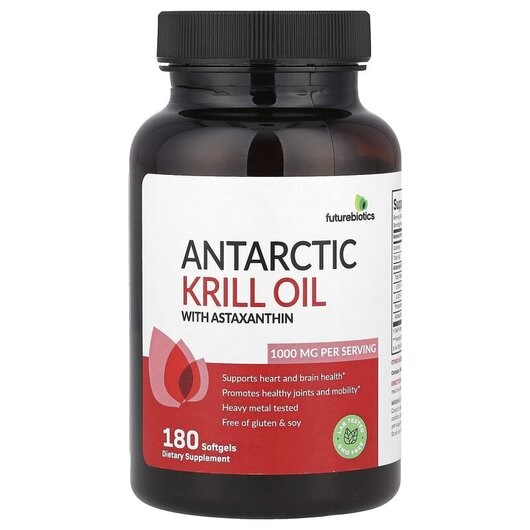 Основне фото товару Antarctic Krill Oil with Astaxanthin 1000 mg Основне фото товару Antarctic Krill Oil with Astaxanthin, Масло Кріля, 180 капсул
