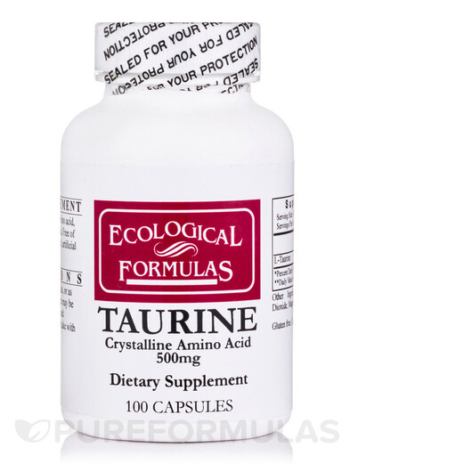 Основне фото товару Ecological Formulas, Taurine 500 mg, L-Таурин, 100 капсул