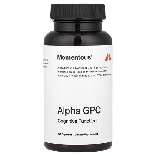 Основне фото товару Momentous, Alpha GPC, Альфа-гліцерилфосфорілхолін, 60 капсул