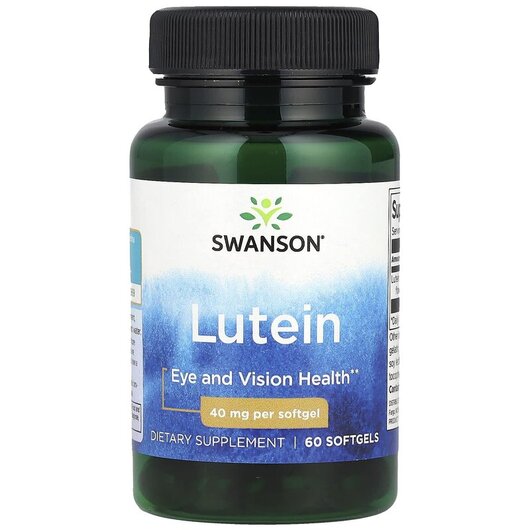 Основне фото товару Lutein 40 mg Основне фото товару Swanson, Lutein 40 mg, Лютеїн, 60 капсул