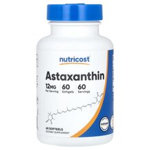 Astaxanthin 12 mg Астаксантин Nutricost 60 капсул