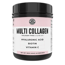 Multi Collagen Powder with Biotin Vitamin C and Hyaluronic