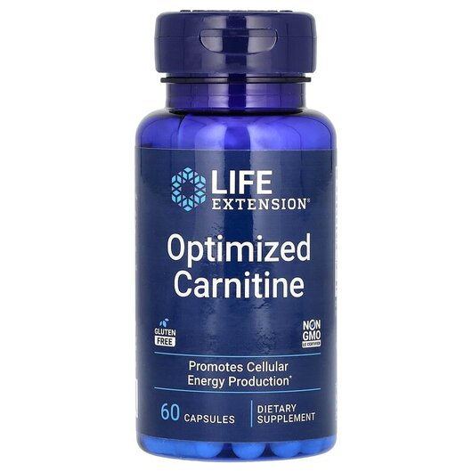 Основне фото товару Life Extension, Optimized Carnitine, L-Карнітин, 60 капсул