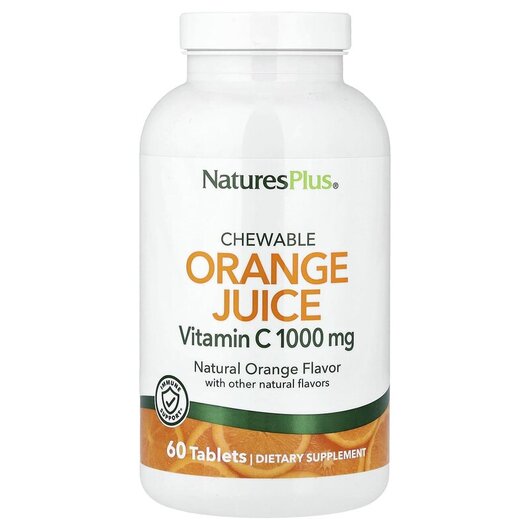 Основне фото товару Chewable Orange Juice Vitamin C Natural Orange 1000, Вітамін C, 6