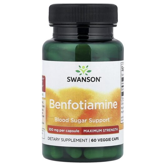 Основное фото товара Swanson, Бенфотиамин, Benfotiamine Maximum Strength 300 mg, 60 ка