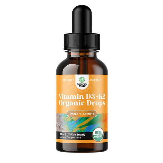 Основное фото товара Organic Vitamin D3 + K2 Drops Основное фото товара Nature's Craft, Витамины D3 + K2, Organic Vitamin D3 + K2 Dr