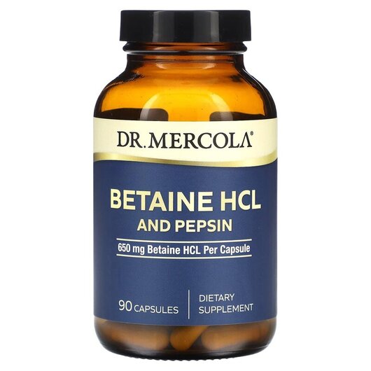 Основное фото товара Betaine HCL and Pepsin 650 mg Основное фото товара Бетаин гидрохлорид, Betaine HCL and Pepsin 650 mg, 90 капсул