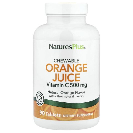 Основное фото товара Chewable Orange Juice Vitamin C Natural Orange 500, Витамин C, 90