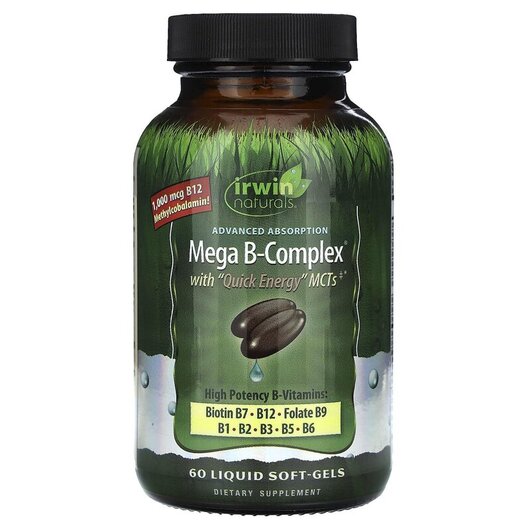 Основное фото товара Irwin Naturals, Мега B-комплекс, Mega B-Complex, 60 капсул