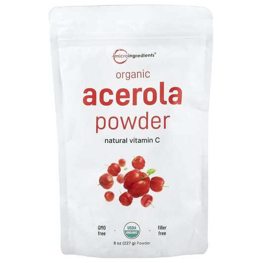 Основне фото товару Organic Acerola Powder Основне фото товару Micro Ingredients, Organic Acerola Powder, Ацерола, 227 г