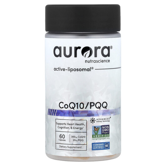 Основне фото товару Aurora Nutrascience, CoQ10 / PQQ, Коензим CoQ10, 60 капсул