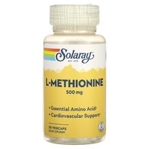 L-Methionine 500 mg L-Метионин Solaray 30 капсул L-Methionine 500 mg L-Метионин Solaray 30 капсул