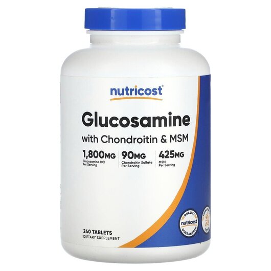 Основне фото товару Glucosamine with Chondroitin & MSM Основне фото товару Glucosamine with Chondroitin & MSM, Глюкозамін Хондроітин, 24