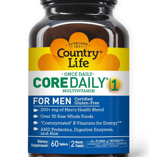 Основне фото товару Core Daily Основне фото товару Country Life, Core Daily, Вітаміни для чоловіків, 60 таблеток