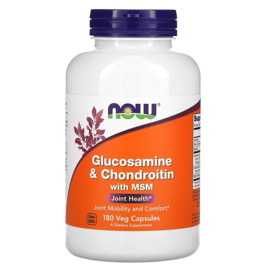 Основне фото товару NOW Foods, Glucosamine Chondroitin MSM, Глюкозамін з МСМ, 180 кап