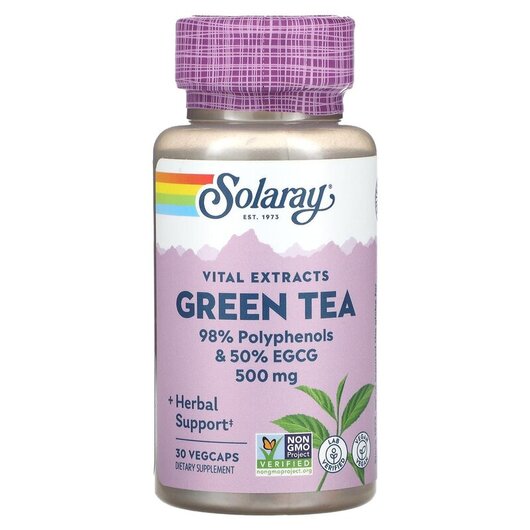 Основне фото товару Vital Extracts Green Tea 500 mg Основне фото товару Vital Extracts Green Tea 500 mg, Екстракт Зеленого Чаю, 30 капсул