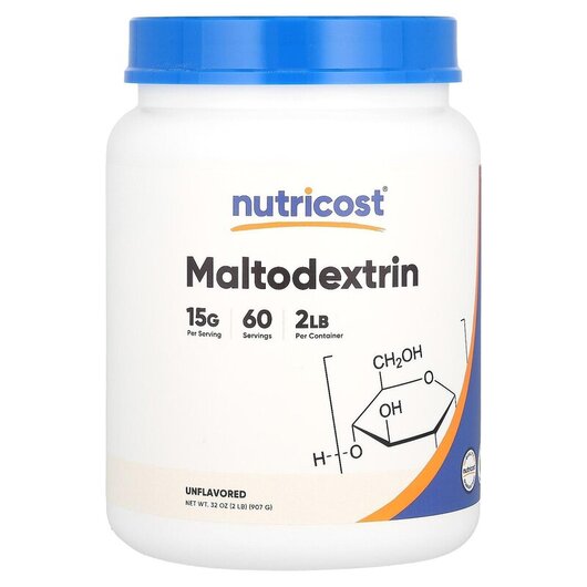 Основне фото товару Maltodextrin Unflavored Основне фото товару Nutricost, Maltodextrin Unflavored, Мальтодекстрин, 907 г