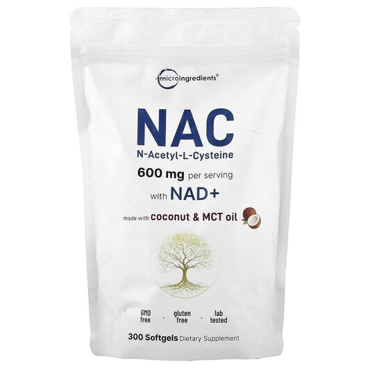 Основне фото товару Micro Ingredients, NAC With NAD+, Нікотинамід НАД+, 300 капсул