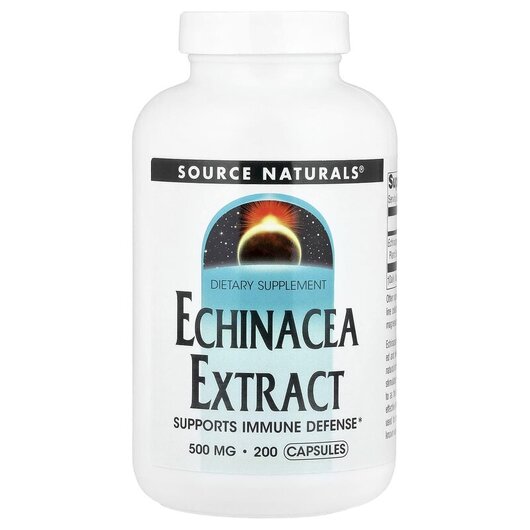 Основное фото товара Source Naturals, Эхинацея, Echinacea Extract 500 mg, 200 капсул