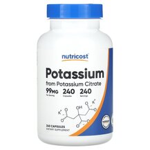 Potassium 99 mg Калий Nutricost 240 капсул