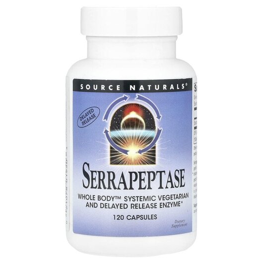 Основне фото товару Source Naturals, Serrapeptase 120, Серпептаза, 120 капсул