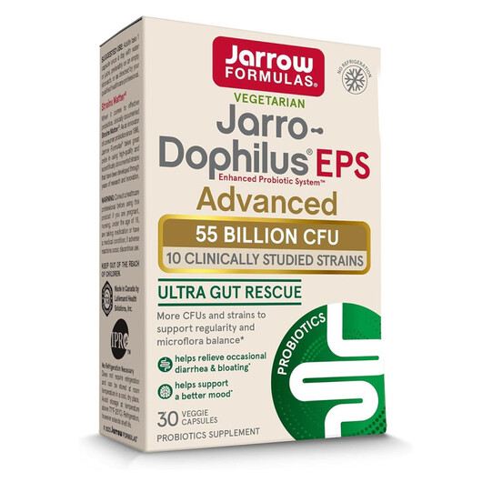 Основне фото товару Jarro-Dophilus EPS Advanced Основне фото товару Jarrow Formulas, Jarro-Dophilus EPS Advanced, Пробіотики, 30 капс