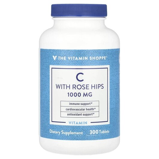 Основное фото товара TheVitaminShoppe, Витамин C, Vitamin C With Rose Hips, 300 таблет
