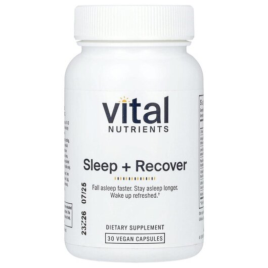 Основное фото товара Sleep + Recover Основное фото товара Vital Nutrients, Поддержка сна, Sleep + Recover, 30 капсул