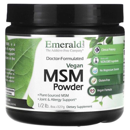 Основное фото товара Emerald, Метилсульфонилметан МСМ, Vegan MSM Powder, 227 г