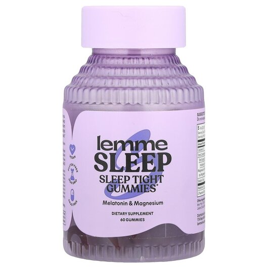 Основне фото товару Lemme, Sleep Tight Gummies Berry, Підтримка сну, 60 таблеток