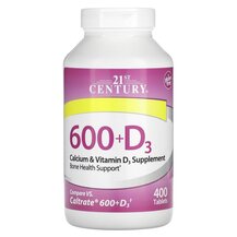 Кальцій 600 мг з D3 600+D3 Calcium Supplement 21st Century