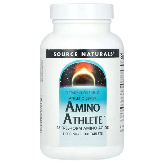 Основне фото товару Amino Athlete 1000 mg Основне фото товару Source Naturals, Amino Athlete, Амінокислоти, 100 таблеток