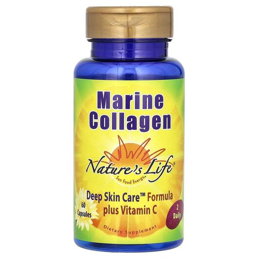 Основне фото товару Marine Collagen Основне фото товару Natures Life, Marine Collagen, Морський колаген, 60 капсул