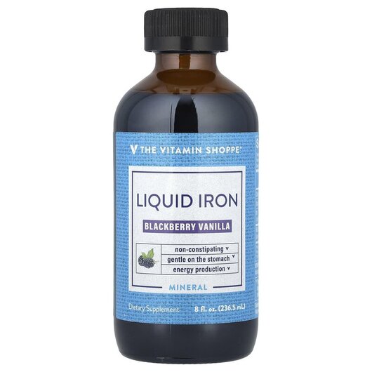 Основное фото товара TheVitaminShoppe, Железо, Liquid Iron Blackberry Vanilla, 236.5 м