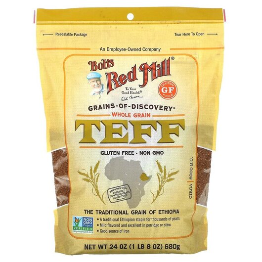 Основное фото товара Bob's Red Mill, Зерновые культуры, Teff Whole Grain, 680 г
