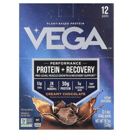 Основне фото товару Protein Chocolate 12 Pack Основне фото товару Vega, Protein Chocolate, Протеїн, 12 пакетиків