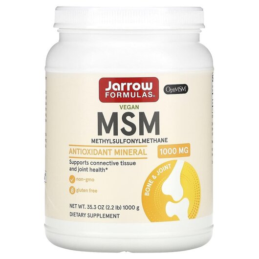 Основне фото товару Jarrow Formulas, MSM Powder, Метилсульфонілметан МСМ, 1000 г