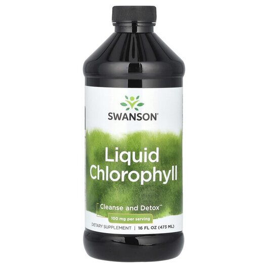 Основне фото товару Liquid Chlorophyll 100 mg Основне фото товару Swanson, Liquid Chlorophyll 100 mg, Хлорофіл, 473 мл