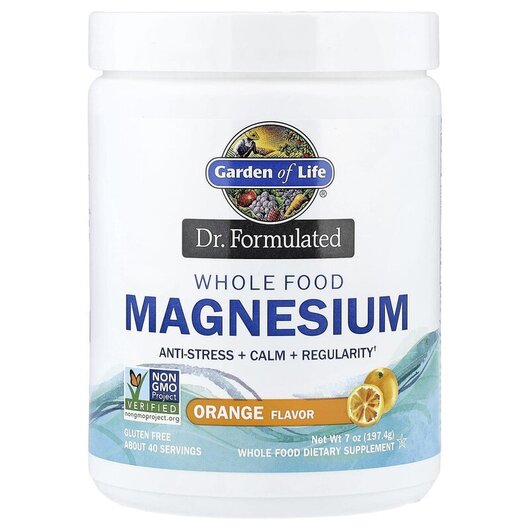 Основное фото товара Dr. Formulated Whole Food Magnesium Powder Orange Основное фото товара Garden of Life, Магний, Magnesium Powder Orange, 197 г