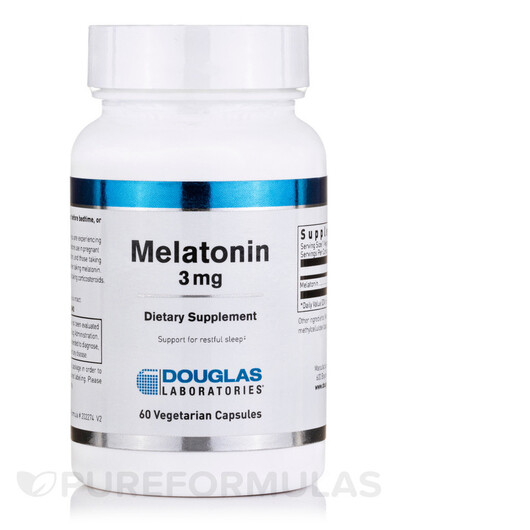 Основне фото товару Douglas Laboratories, Melatonin 3 mg, Мелатонін, 60 капсул