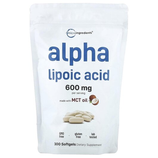 Основне фото товару Alpha Lipoic Acid, Альфа-ліпоєва кислота, 300 капсул