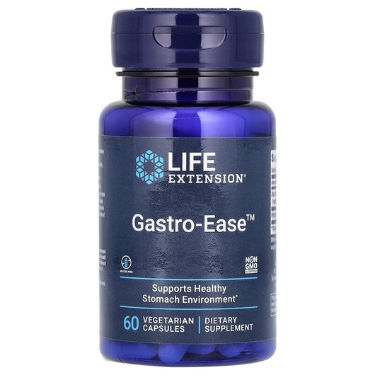 Основне фото товару Gastro-Ease Основне фото товару Life Extension, Gastro-Ease, Ферменти, 60 капсул