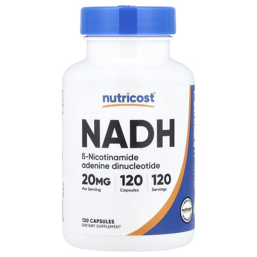Основне фото товару Nutricost, NADH 20 mg, НАДН, 120 капсул