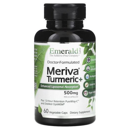 Основное фото товара Meriva Turmeric + 250 mg Основное фото товара Экстракта куркумина Мерива, Meriva Turmeric + 250 mg, 60 капсул