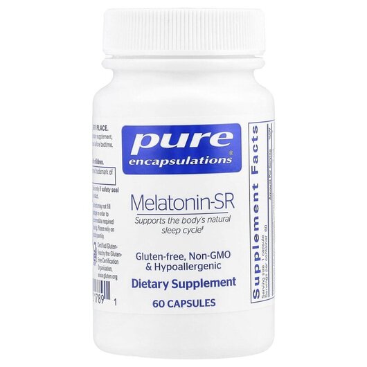 Основне фото товару Melatonin-SR Основне фото товару Pure Encapsulations, Melatonin-SR, Мелатонін, 60 капсул