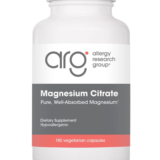 Основне фото товару Magnesium Citrate Основне фото товару Allergy Research Group, Magnesium Citrate, Магній, 180 капсул