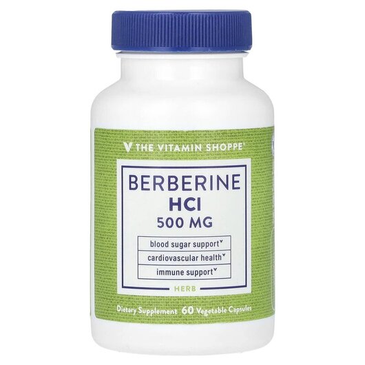 Основне фото товару TheVitaminShoppe, Berberine HCl 500 mg, Берберин, 60 капсул